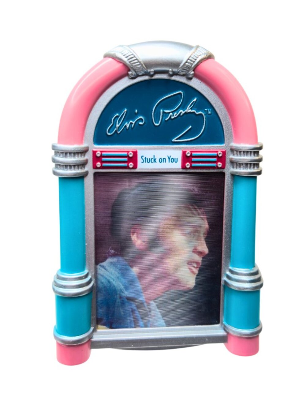 2006 Elvis Presley Jukebox Lenticular Face Stuck On You Sound Ornament Works!